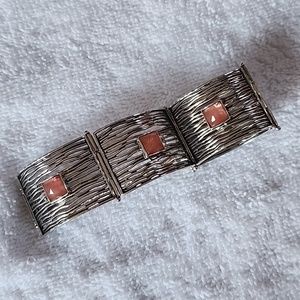 Gorgeous Silpada Sterling Silver and Pink Quartz Bracelet